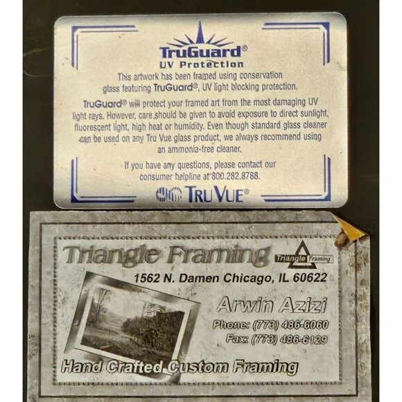 Vintage Photo Framed Nature-Inspired Abstract Black With White Matting 15x17 - Picture 9 of 9